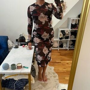 See through bodycon midi dress